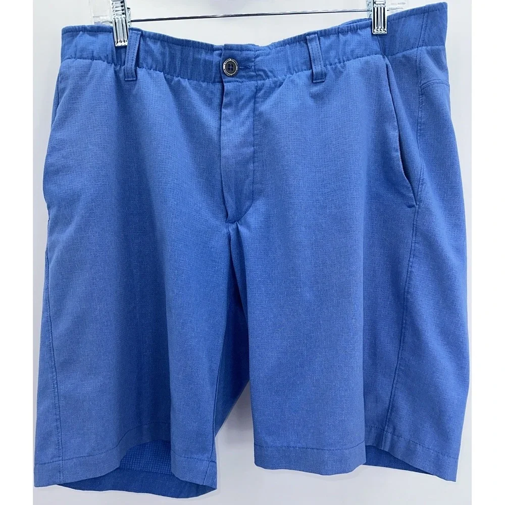 Under Armour Golf Shorts Blue Mens‎ Size 36 Vented Stretch WaistBand Heatgear